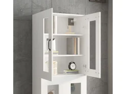 Armario de pared colgante blanco 69,5x34x90 cm