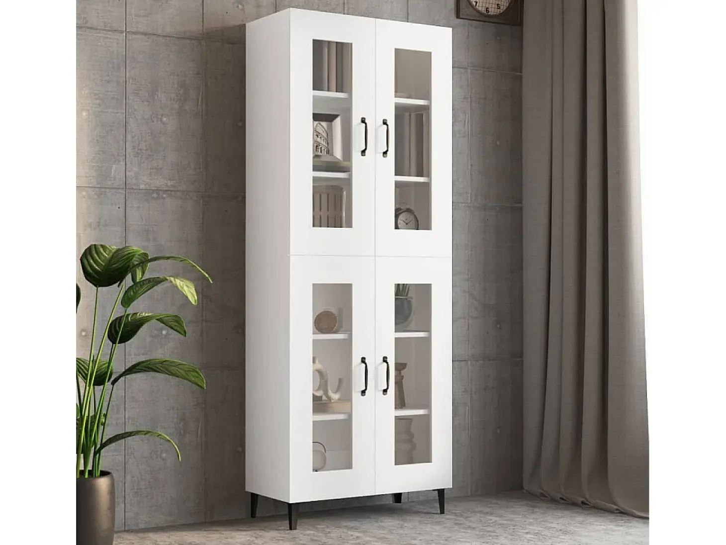 Armario de pared colgante blanco 69,5x34x90 cm