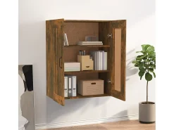 Armario de pared colgante de roble ahumado 69,5x32,5x90 cm