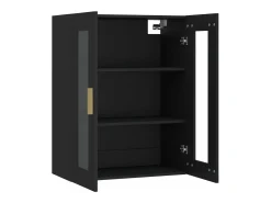 Armario de pared colgante negro 69,5x34x90 cm