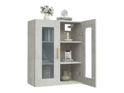 Armario de pared colgante gris hormigón 69,5x34x90 cm