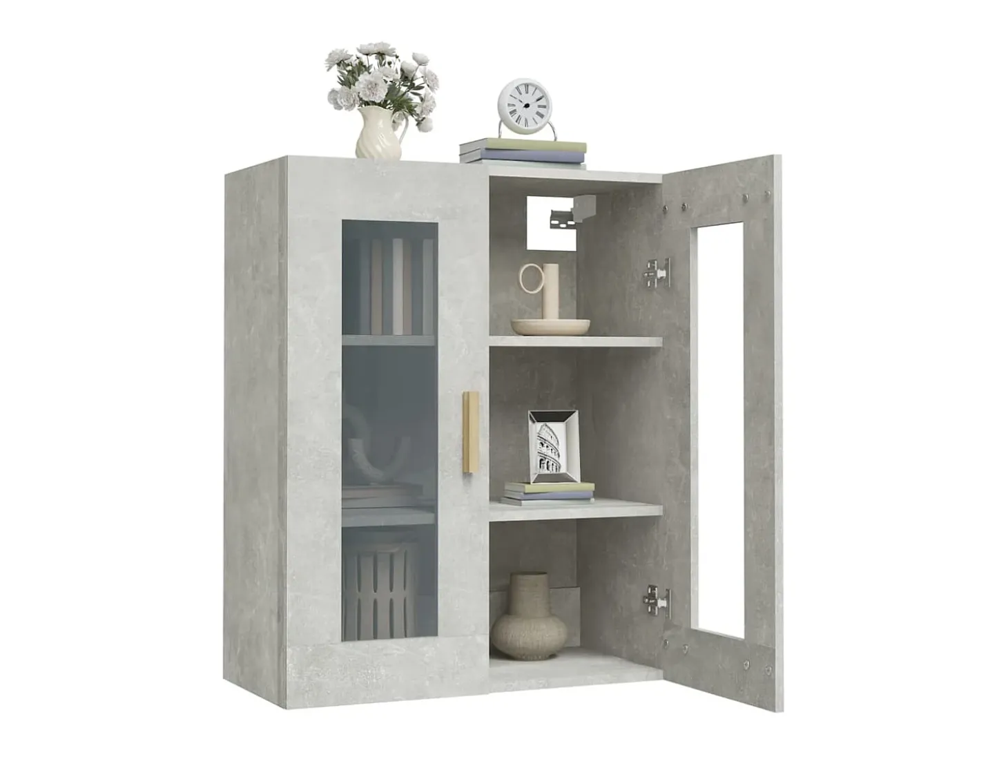 Armario de pared colgante gris hormigón 69,5x34x90 cm