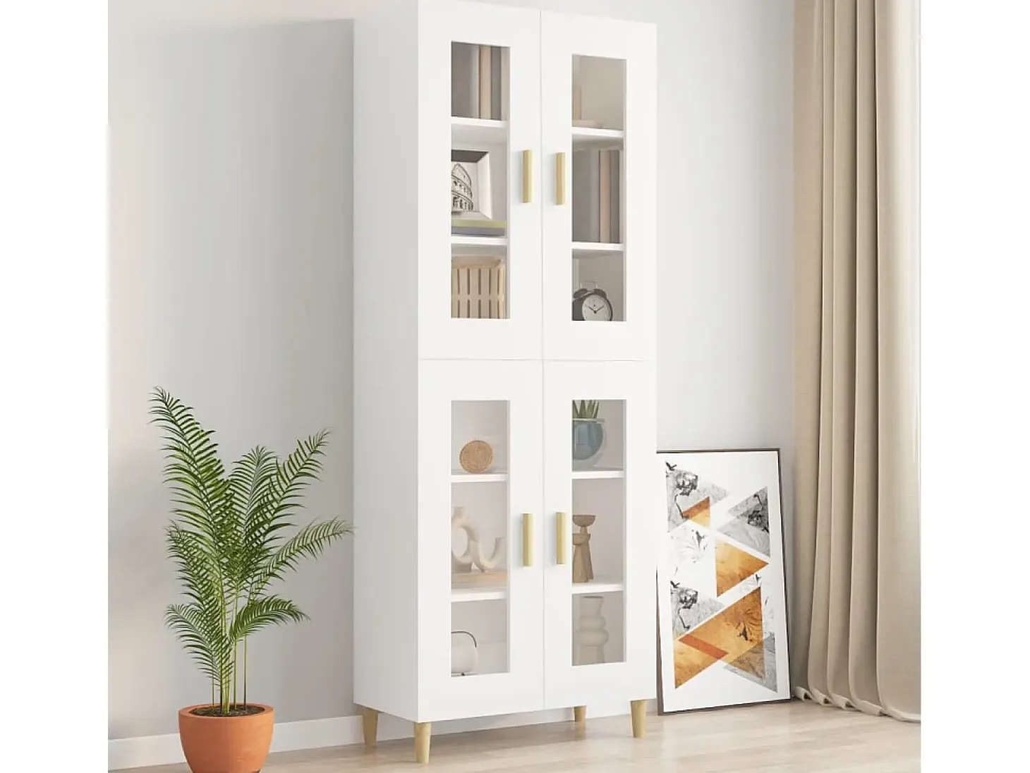 Armario de pared colgante blanco 69,5x34x90 cm