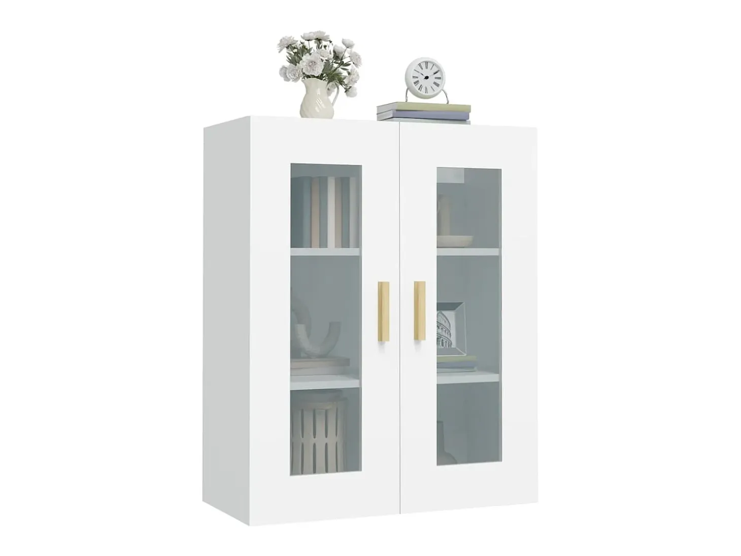 Armario de pared colgante blanco 69,5x34x90 cm
