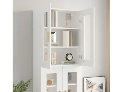 Armario de pared colgante blanco 69,5x34x90 cm