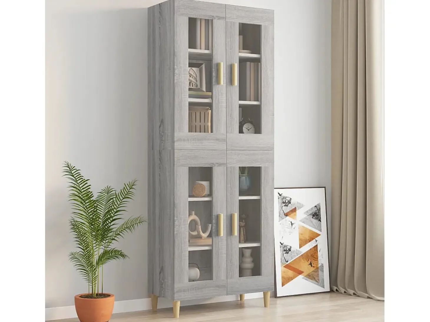 Armario de pared colgante Sonoma gris 69,5x34x90 cm