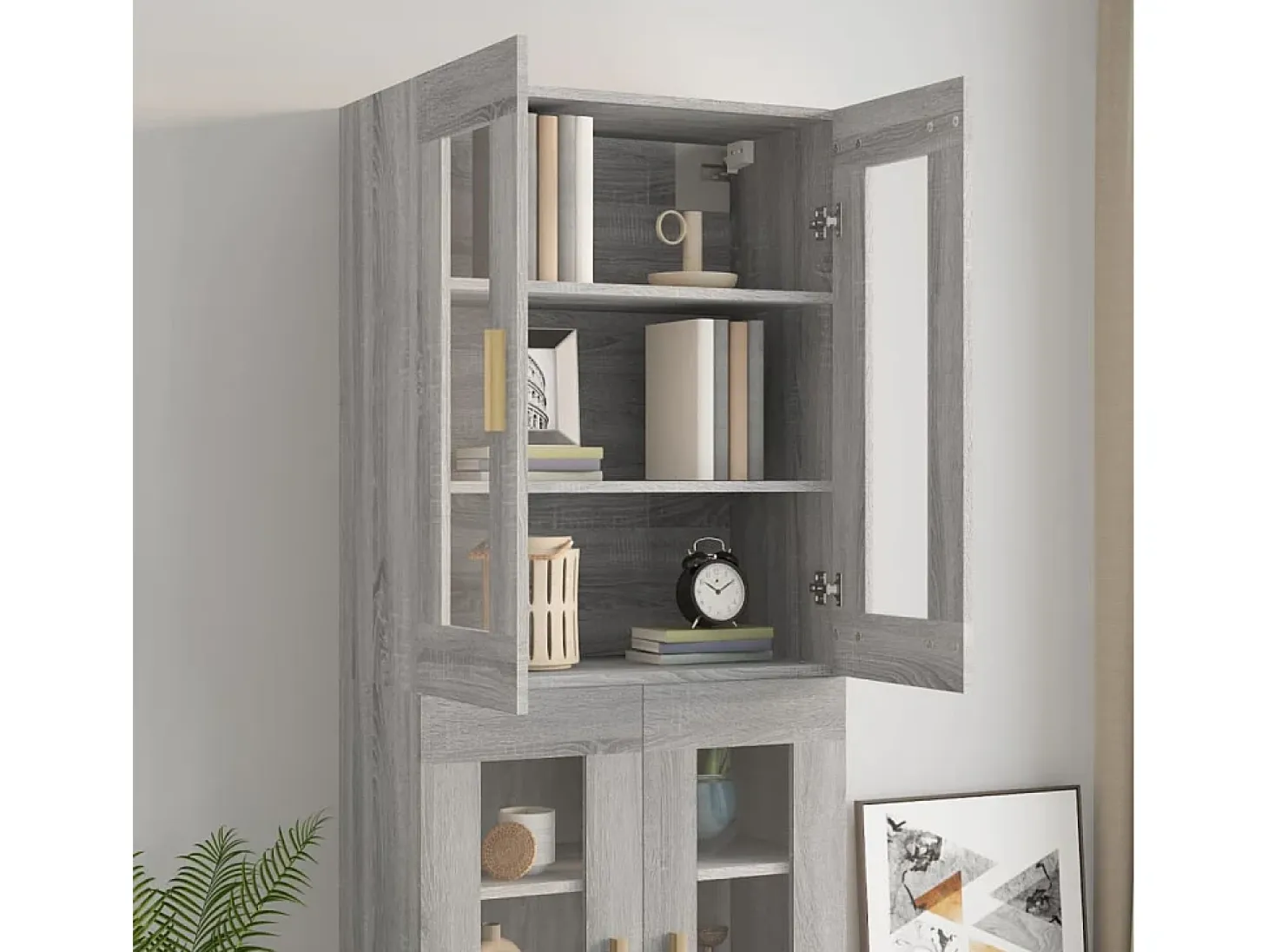 Armario de pared colgante Sonoma gris 69,5x34x90 cm