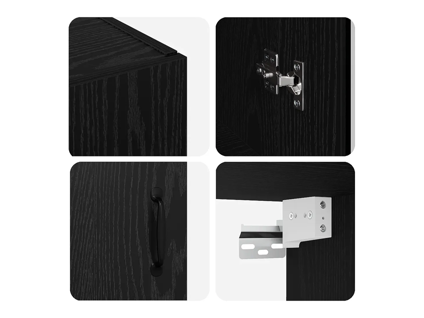 Armario de pared colgante con estante Montaje en pared con almacenaje con puerta Negro 69,5 x 34 x 90 cm