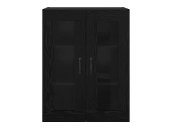 Armario de pared colgante con estante Montaje en pared con almacenaje con puerta Negro 69,5 x 34 x 90 cm