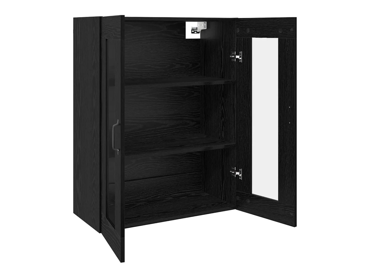 Armario de pared colgante con estante Montaje en pared con almacenaje con puerta Negro 69,5 x 34 x 90 cm