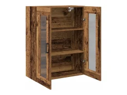 Armario de pared con puertas de cristal - Madera antigua - 69,5 x 34 x 90 cm
