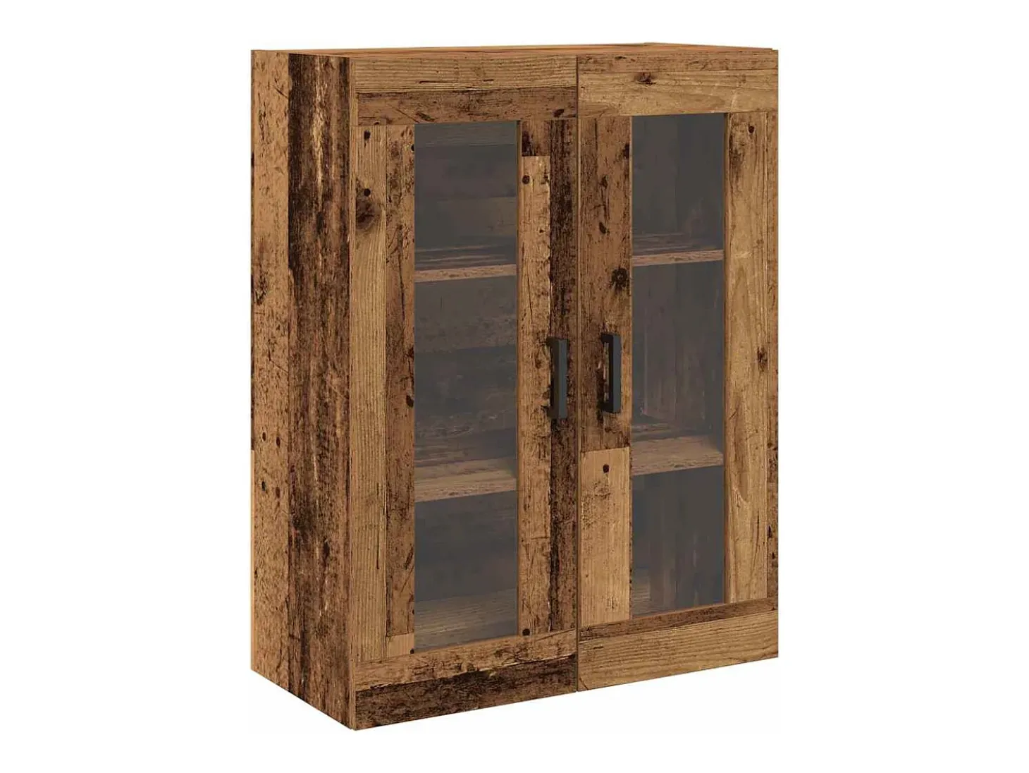 Armario de pared con puertas de cristal - Madera antigua - 69,5 x 34 x 90 cm