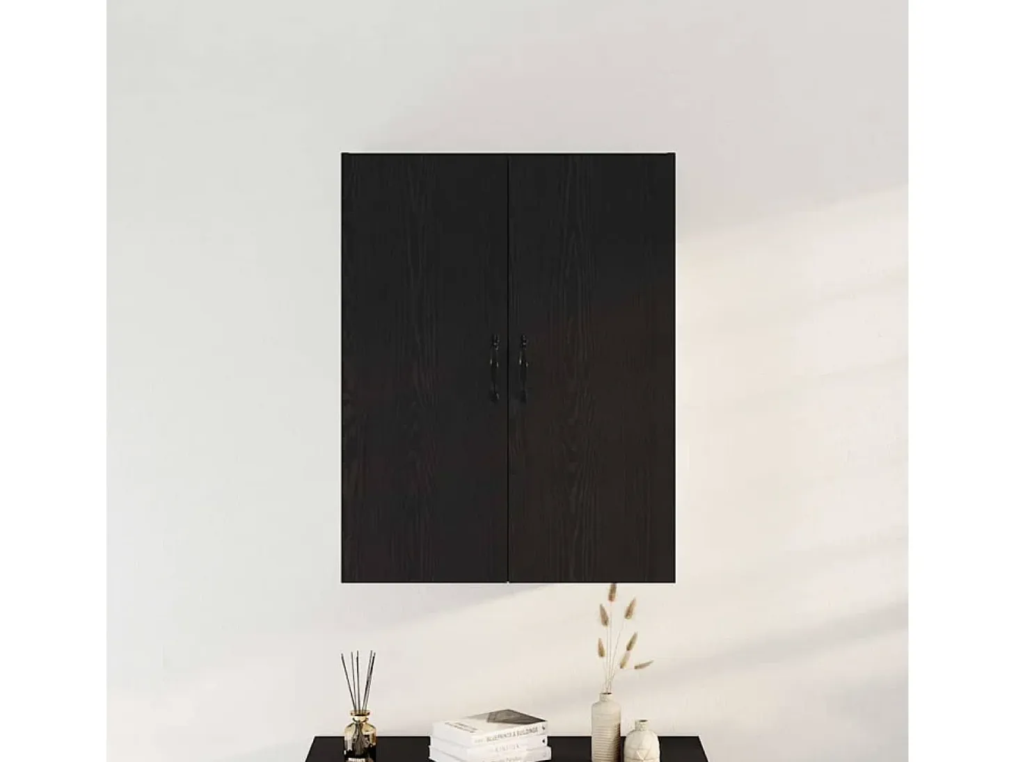 Armario de pared de roble negro 69,5x34x90 cm Madera reconstituida