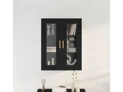 Armario de pared de roble negro - 69,5x34x90 cm