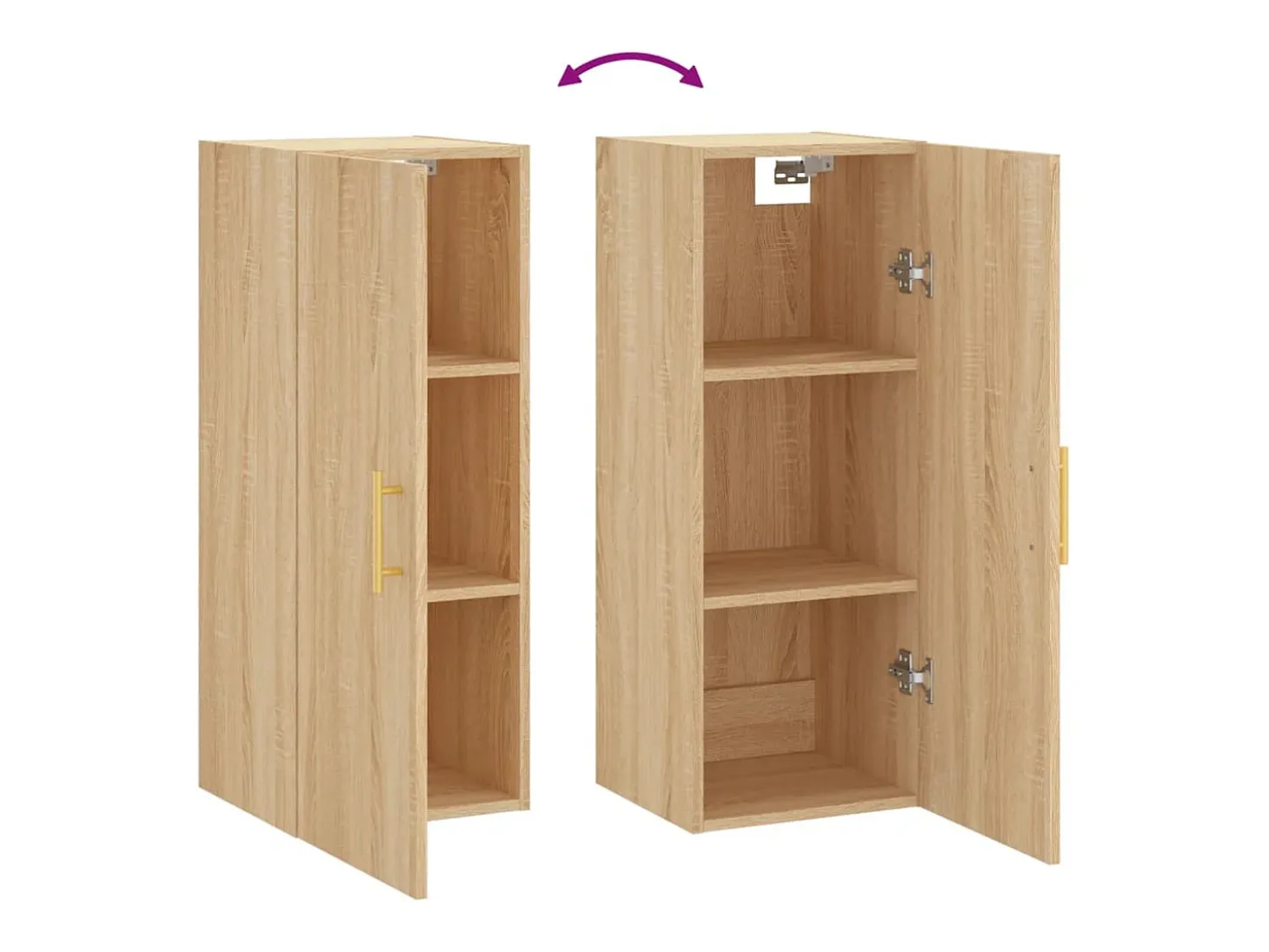 Armario de pared de roble Sonoma 34,5x34x90 cm
