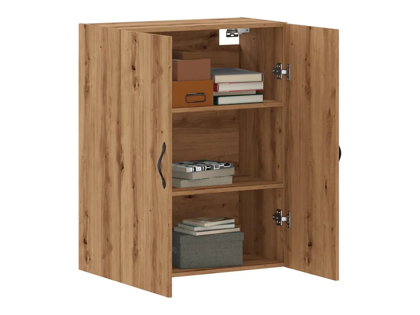 Armario de pared de roble hecho a mano 69,5x34x90 cm madera de ingeniería