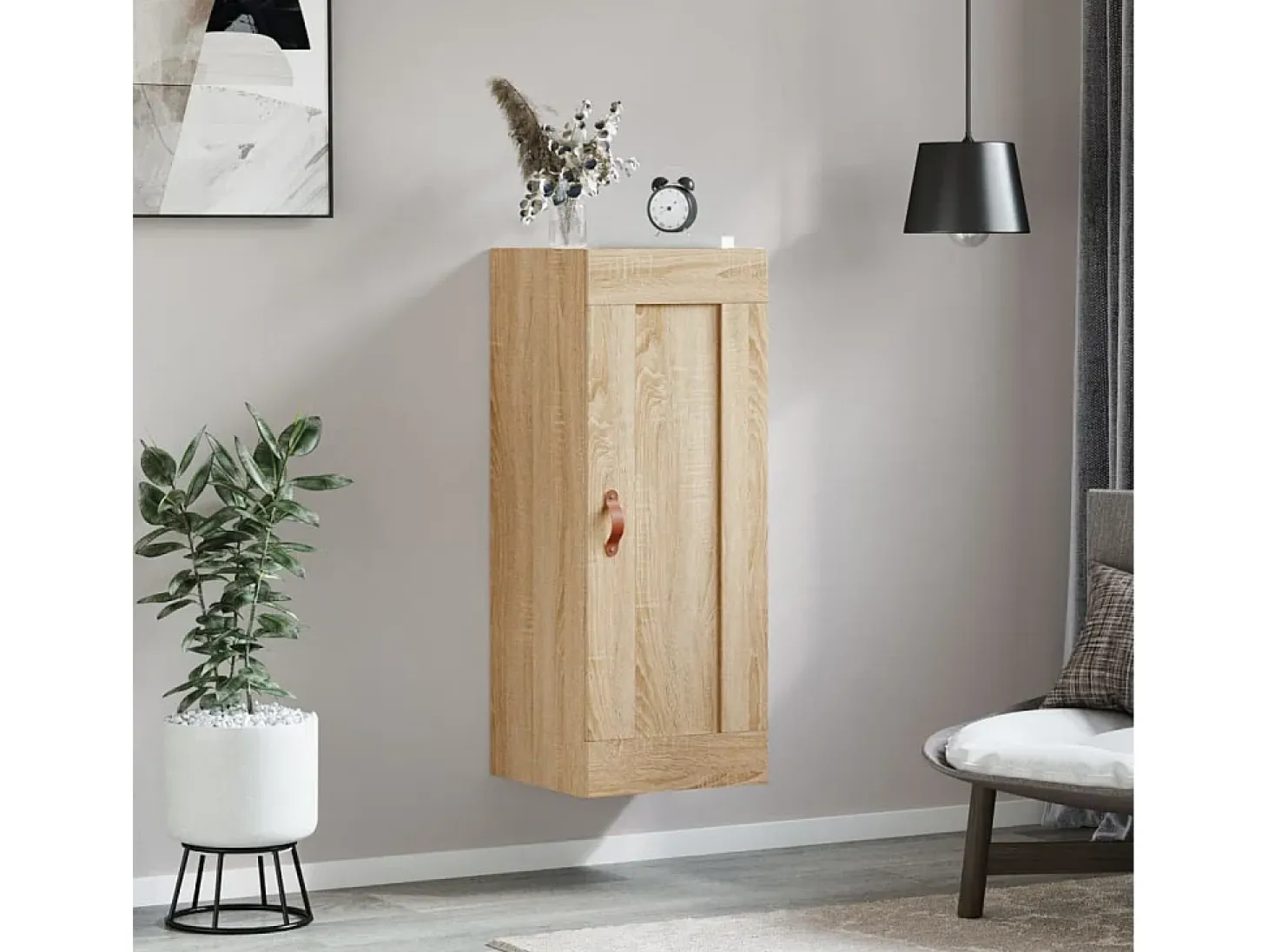 Armario de pared de roble Sonoma 34,5x34x90 cm madera de ingeniería