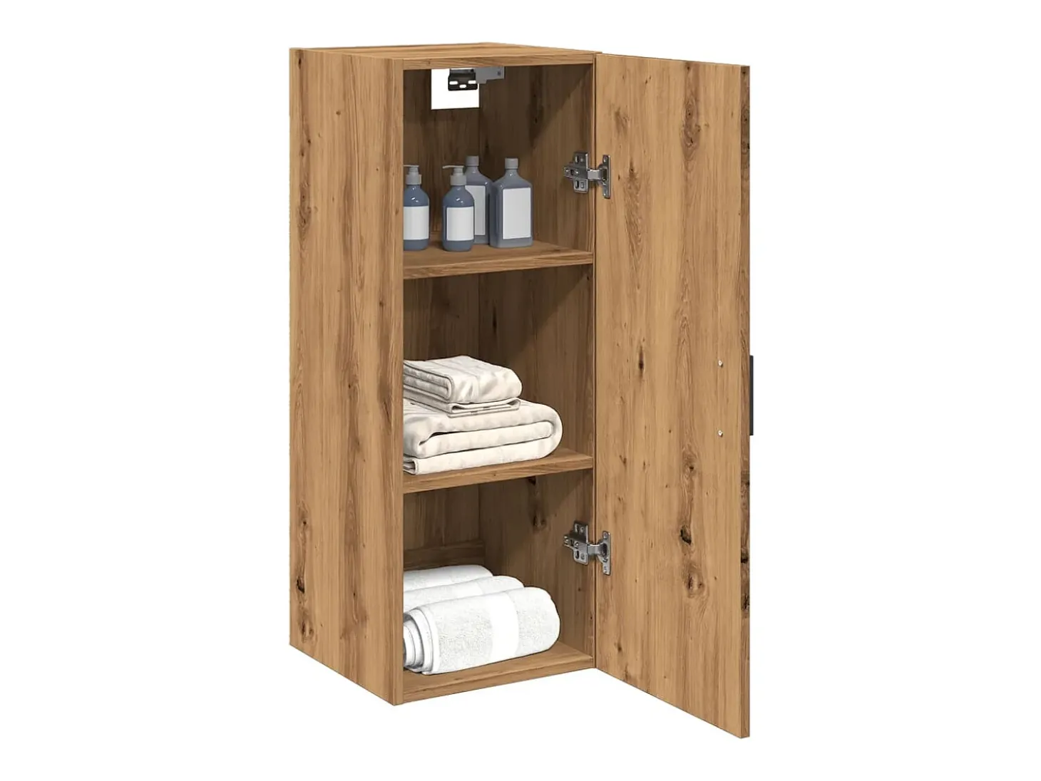 Armario de pared de roble hecho a mano 34,5x34x90 cm madera de ingeniería