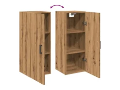 Armario de pared de roble hecho a mano 34,5x34x90 cm madera de ingeniería