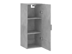 Armario de pared gris hormigón 34,5x34x90 cm