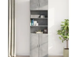 Armario de pared gris hormigón 70x42,5x40 cm madera de ingeniería