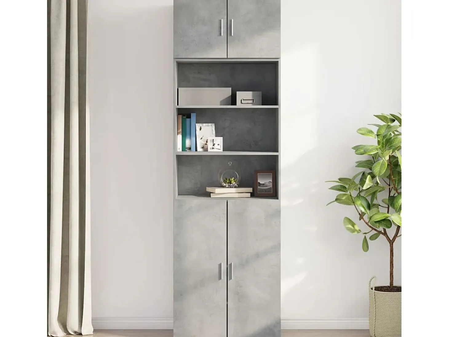 Armario de pared gris hormigón 70x42,5x40 cm madera de ingeniería