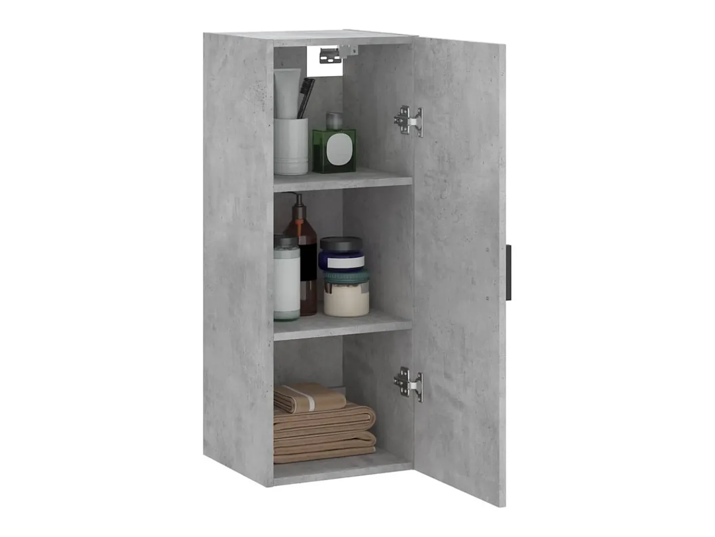 Armario de pared gris hormigón 34,5x34x90 cm