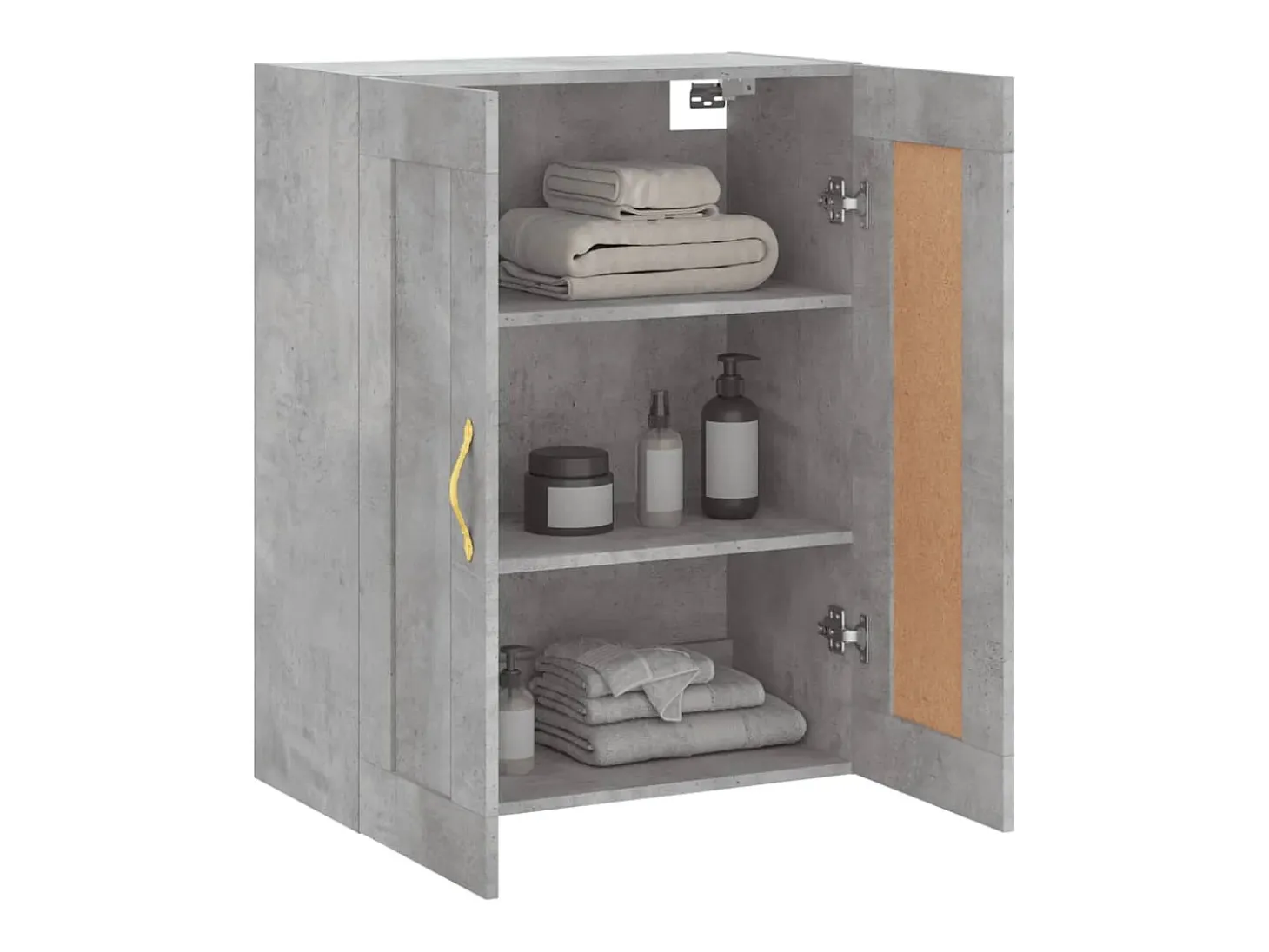 Armario de pared gris hormigón 69,5x34x90 cm madera de ingeniería