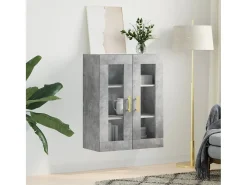 Armario de pared gris hormigón 69,5x34x90 cm