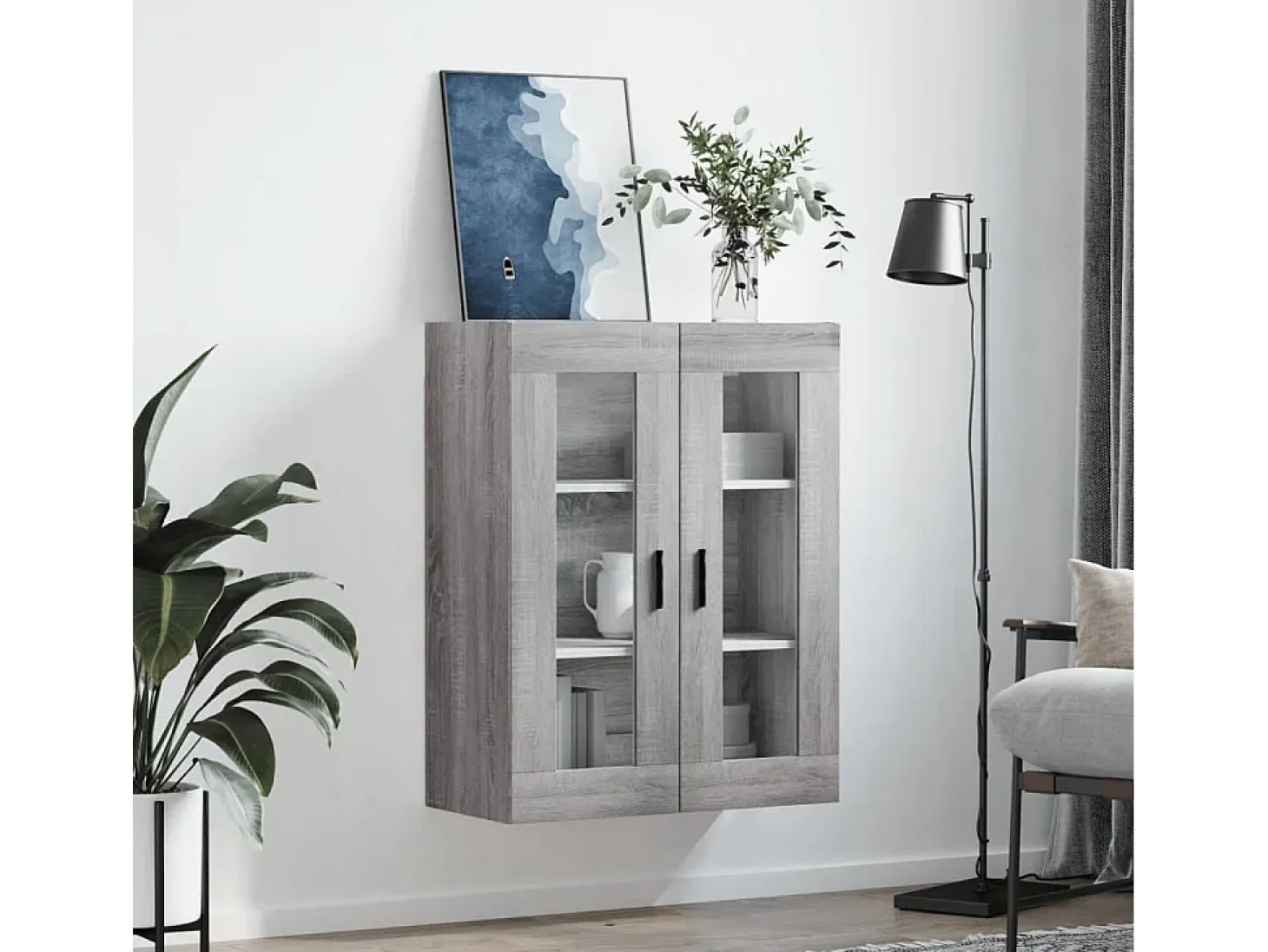 Armario de pared gris Sonoma 69,5x34x90 cm