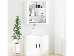 Armario de pared madera contrachapada blanco 80x33x80 cm
