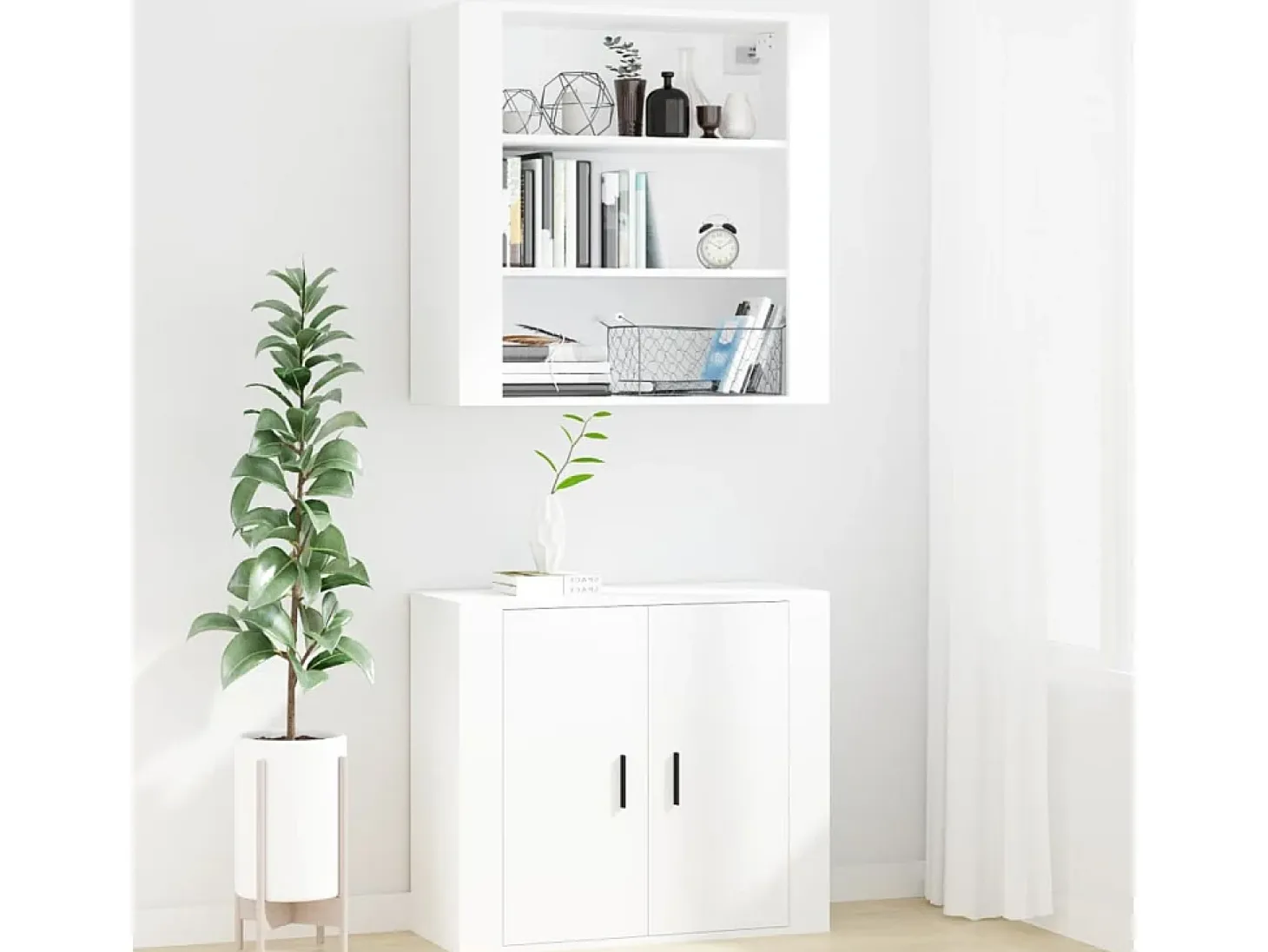 Armario de pared madera contrachapada blanco 80x33x80 cm