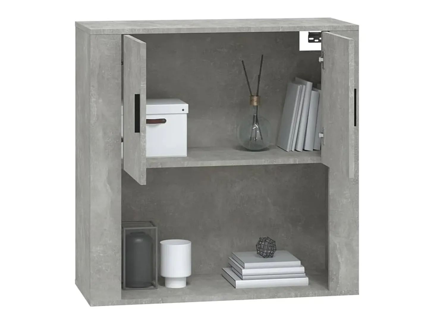 Armario de pared madera contrachapada gris hormigón 80x33x80 cm