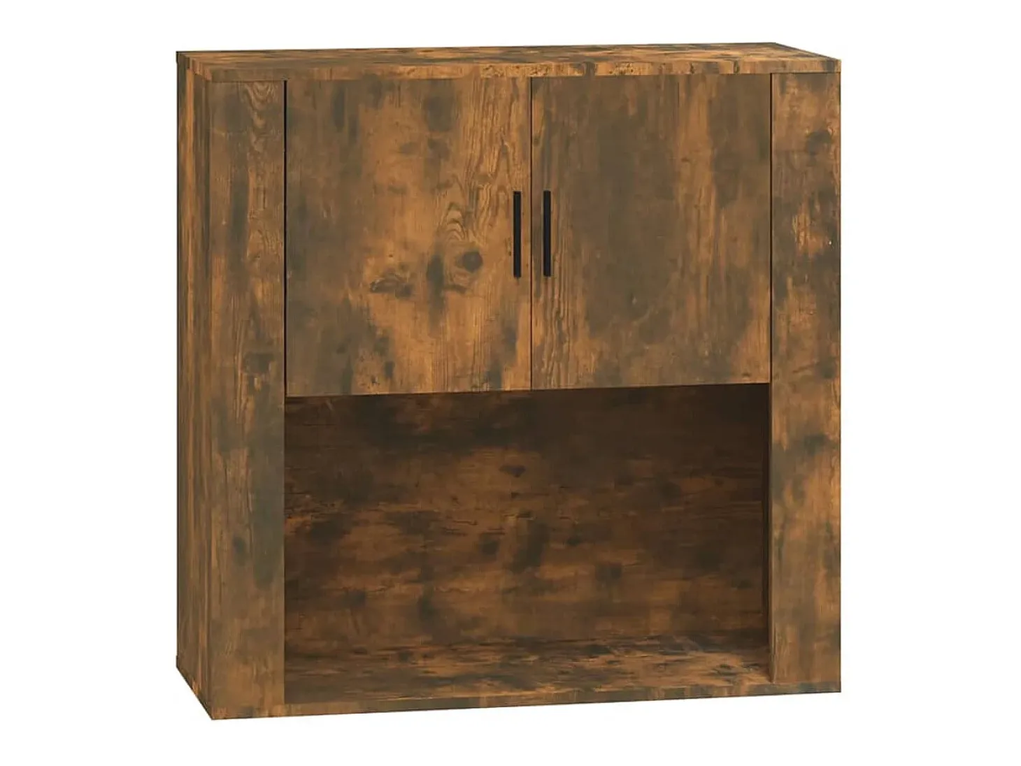 Armario de pared madera contrachapada roble ahumado 80x33x80 cm