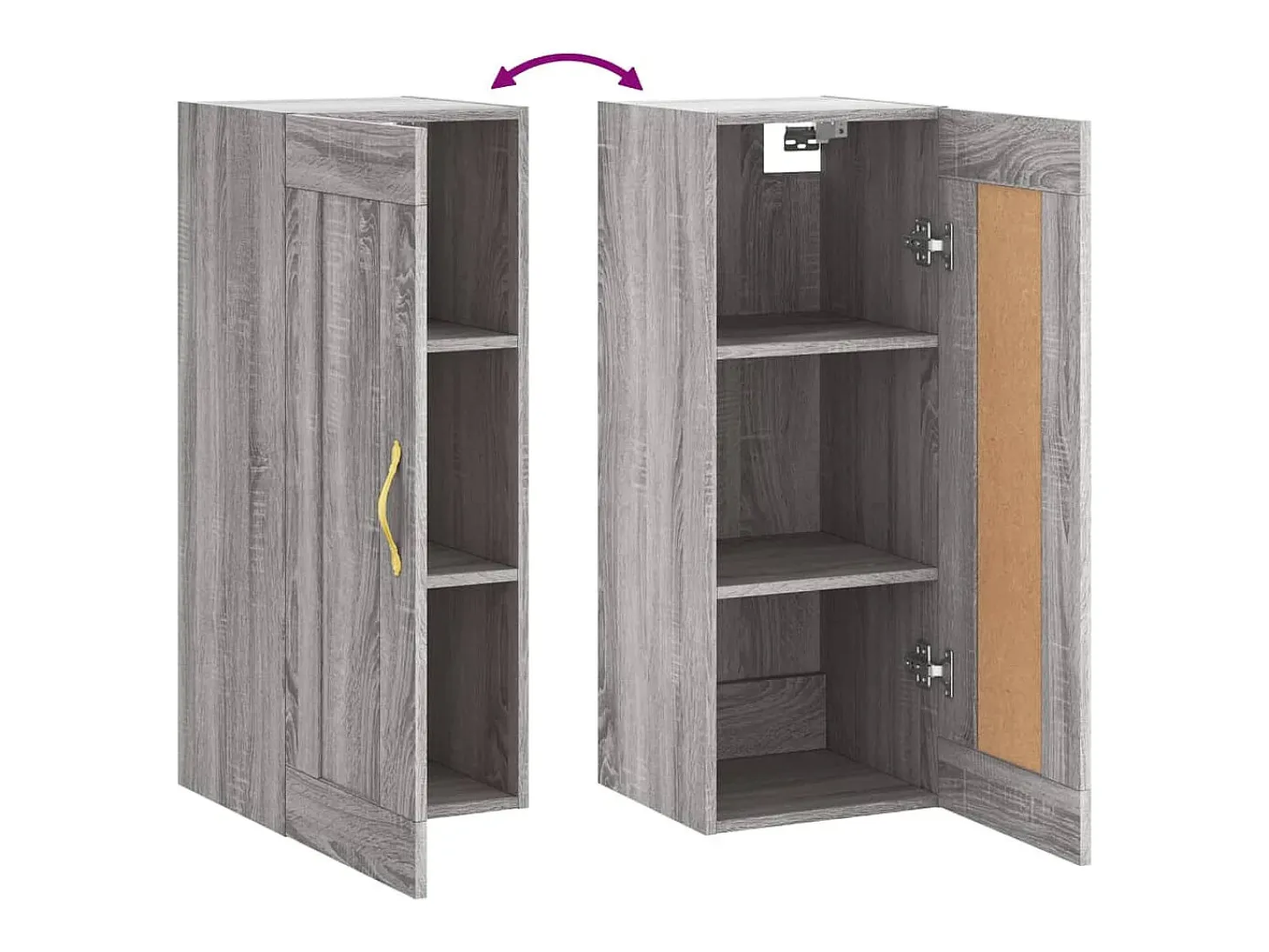Armario de pared madera de ingeniería gris Sonoma 34,5x34x90 cm