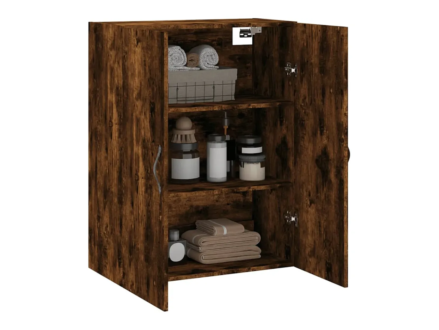 Armario de pared madera ingeniería roble ahumado 69,5x34x90 cm