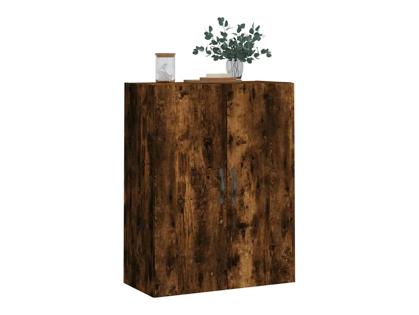 Armario de pared madera ingeniería roble ahumado 69,5x34x90 cm