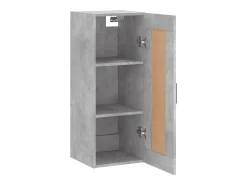 Armario de pared madera ingeniería gris hormigón 34,5x34x90 cm