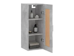 Armario de pared madera ingeniería gris hormigón 34,5x34x90 cm