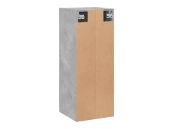Armario de pared madera ingeniería gris hormigón 34,5x34x90 cm