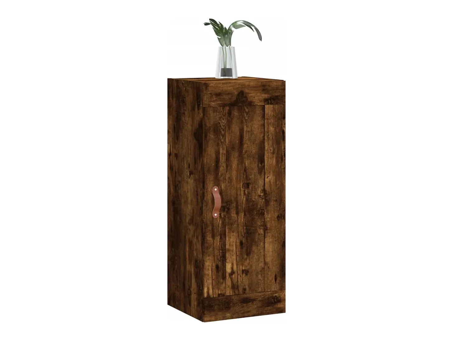 Armario de pared madera ingeniería roble ahumado 34,5x34x90 cm