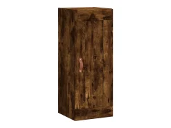 Armario de pared madera ingeniería roble ahumado 34,5x34x90 cm