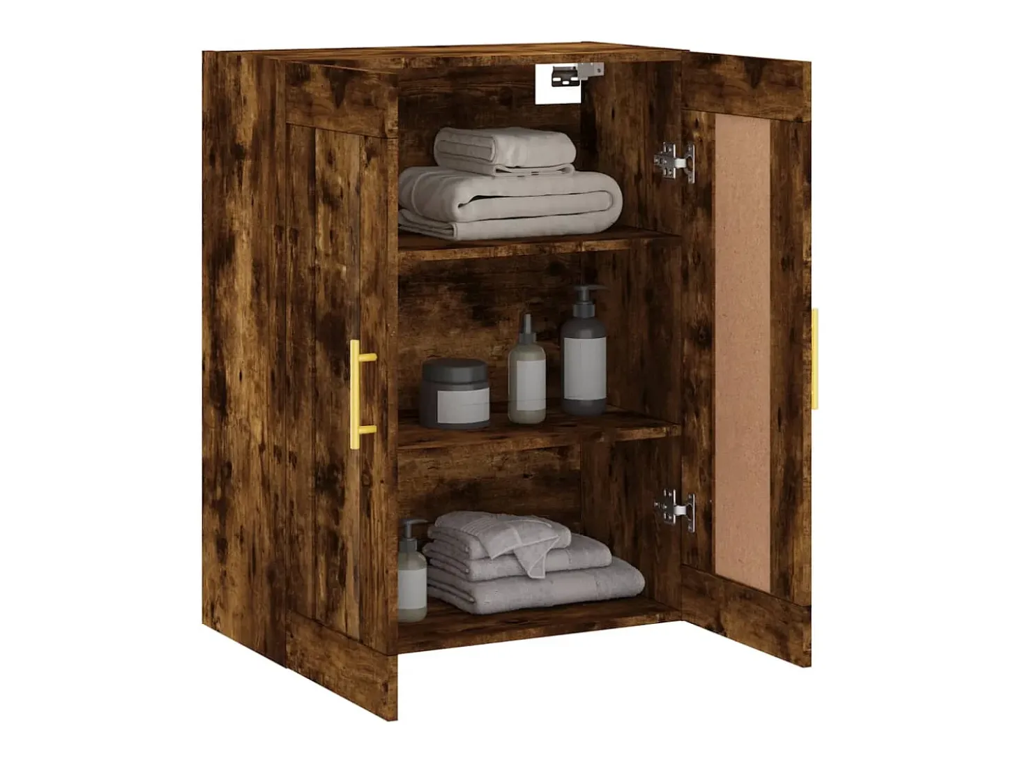 Armario de pared madera ingeniería roble ahumado 69,5x34x90 cm