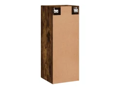 Armario de pared madera ingeniería roble ahumado 34,5x34x90 cm