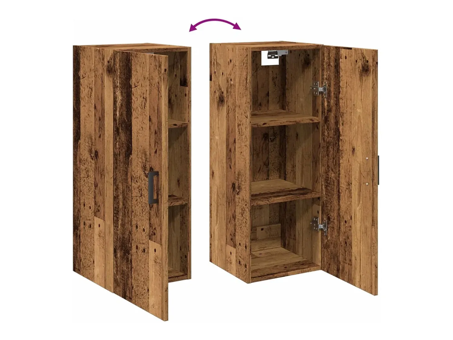 Armario de pared madera vieja 34,5x34x90 cm madera contrachapada