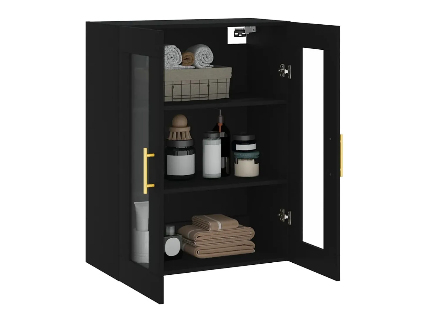 Armario de pared negro 69,5x34x90 cm