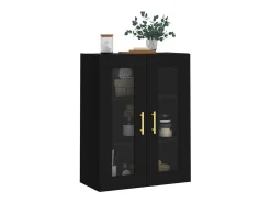 Armario de pared negro 69,5x34x90 cm