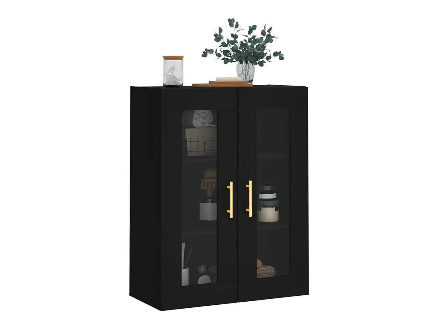 Armario de pared negro 69,5x34x90 cm