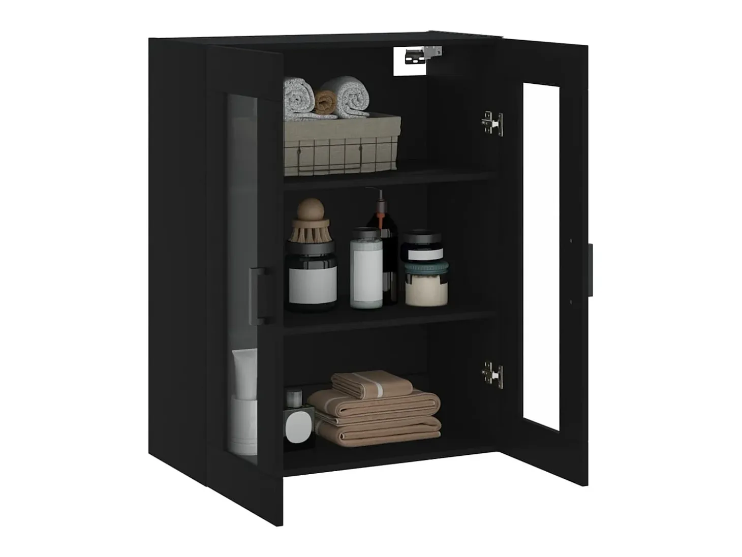 Armario de pared negro 69,5x34x90 cm
