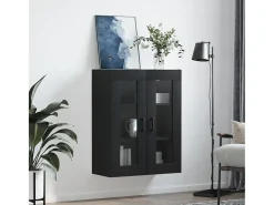 Armario de pared negro 69,5x34x90 cm